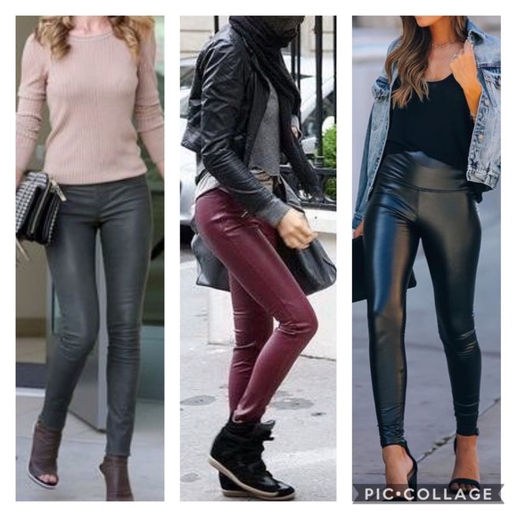 faux leather leggings 3 colors - Picture 2 of 11
